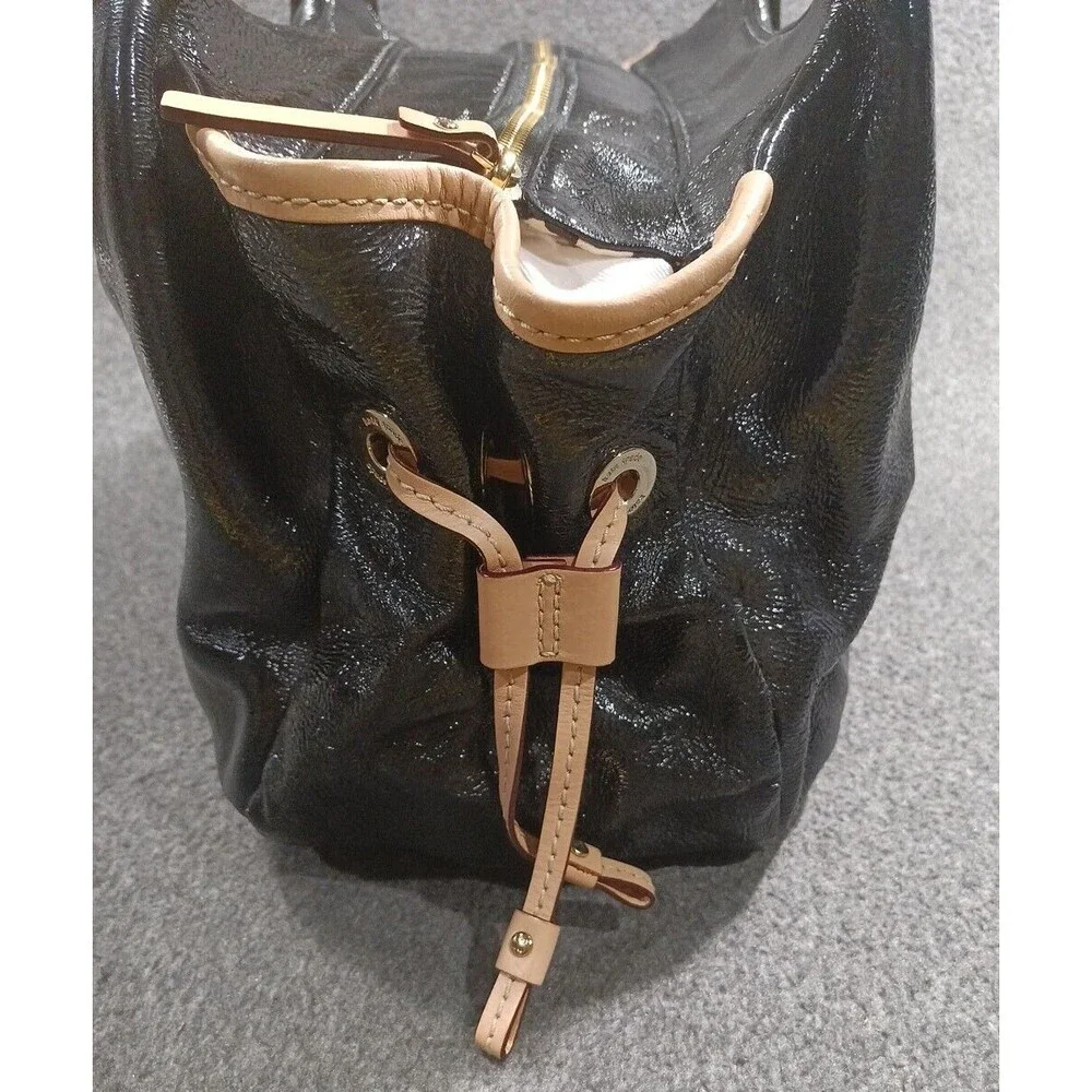 Kate Spade New York Crinkle Black Patent Leather Shoulder Bag Purse